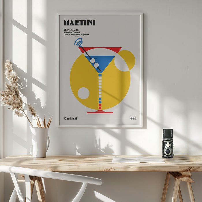 Martini Bauhaus Cocktail Framed Art Wall Decor