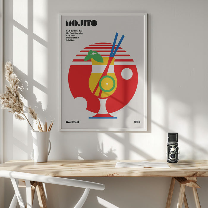 Mojito Bauhaus Cocktail Framed Art Wall Decor