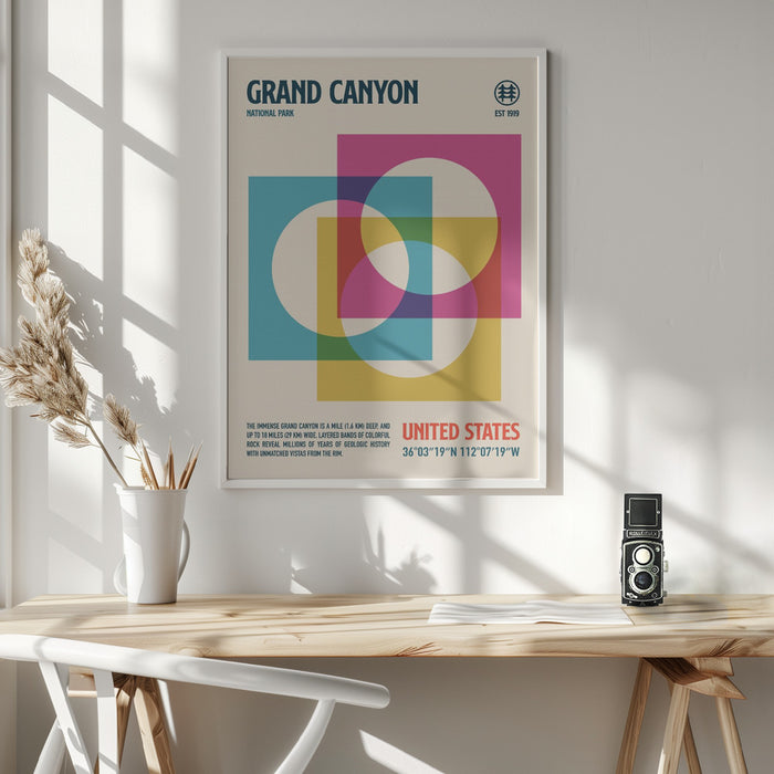 Grand Canyon National Park Travel Poster Framed Art Wall Decor