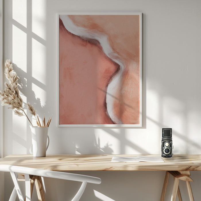 Peachy Wave Framed Art Wall Decor