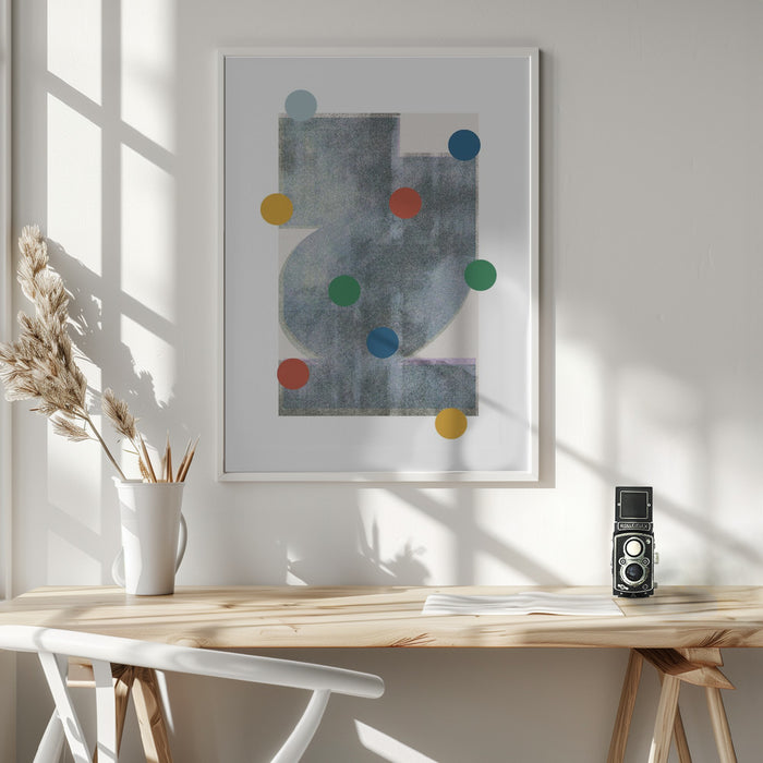 Retro Dots No2. Framed Art Wall Decor