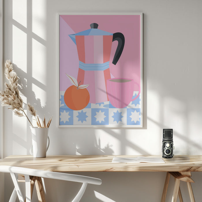 Still Life with Moka Pot Framed Art Wall Decor