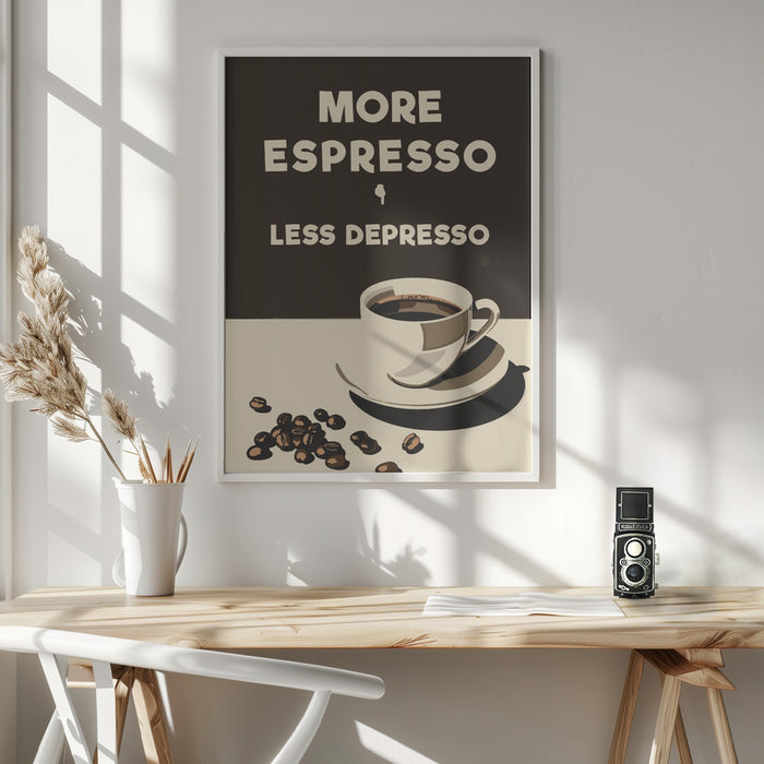 More Espresso - Less Depresso Framed Art Wall Decor