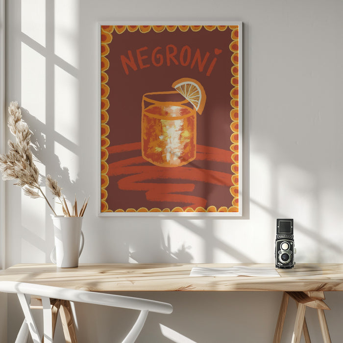 Cocktail Negroni Framed Art Wall Decor