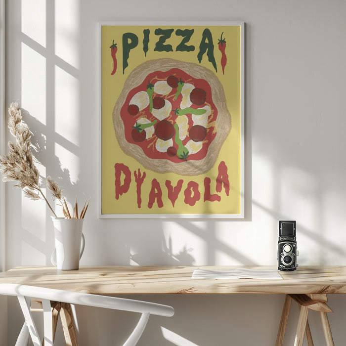 Pizza Diavola Framed Art Wall Decor