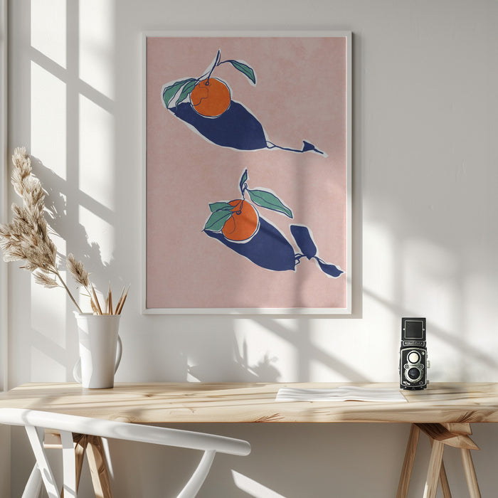 Abstract Oranges Framed Art Wall Decor