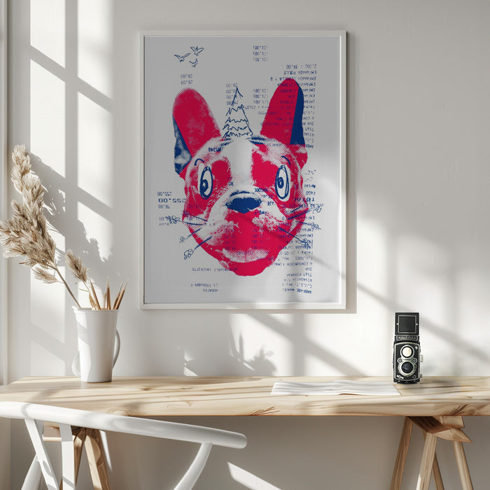 Absurd French Bulldog with a Tree Framed Art Wall Decor