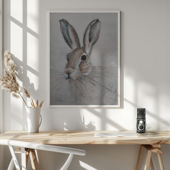 Hare Framed Art Wall Decor