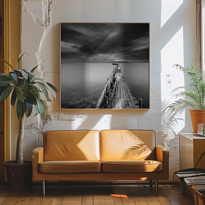 Long Pier Square Canvas Art Print