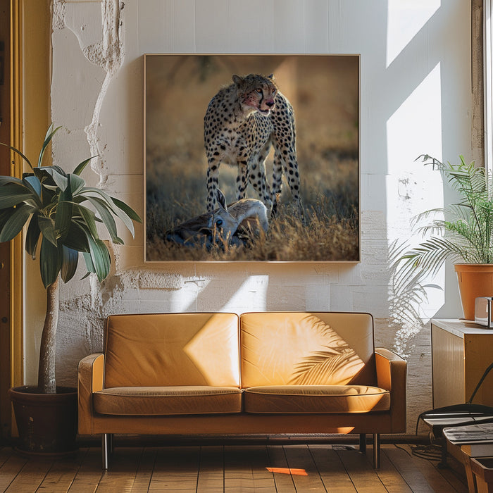 cheetah Square Canvas Art Print