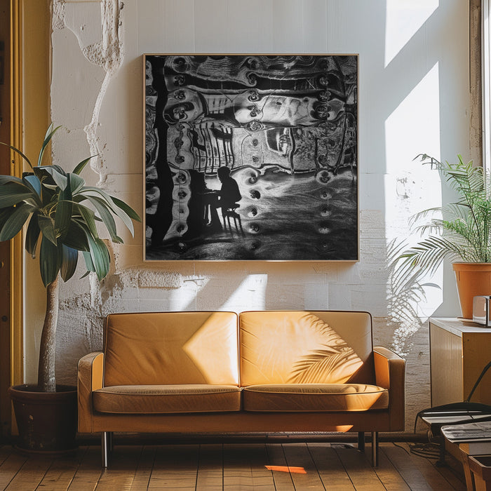 Piano player Square Canvas Art Print