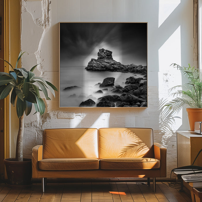 A Sea of Rocks Square Canvas Art Print