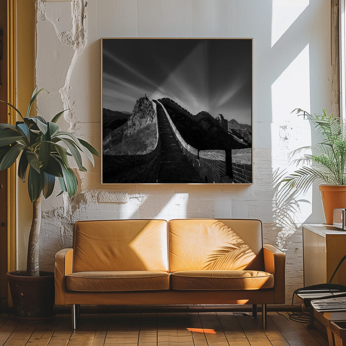 Photographing the Great Wall Square Canvas Art Print