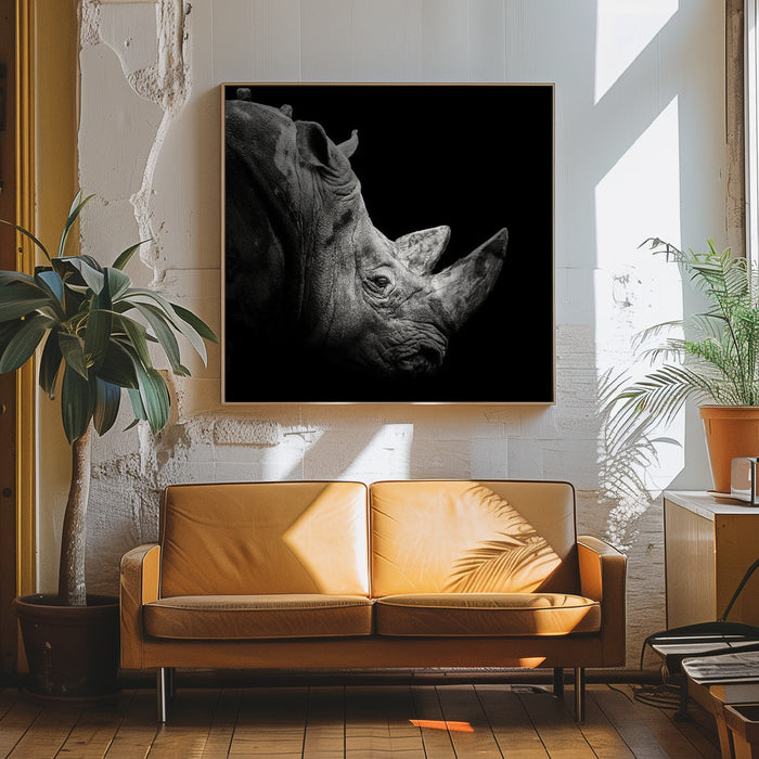 Rhino Square Canvas Art Print