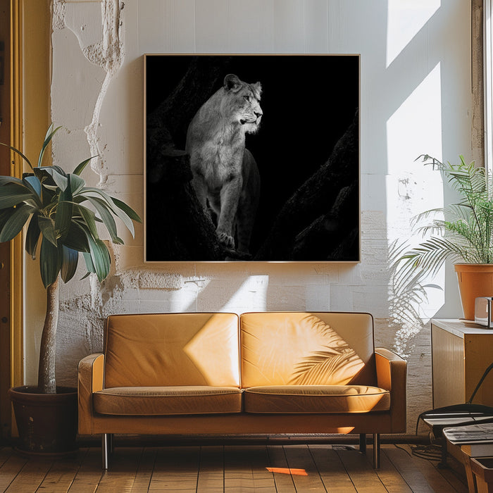 Lioness Square Canvas Art Print