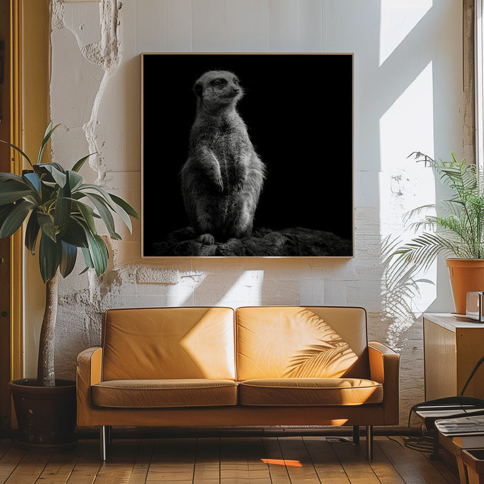 Meerkat Square Canvas Art Print