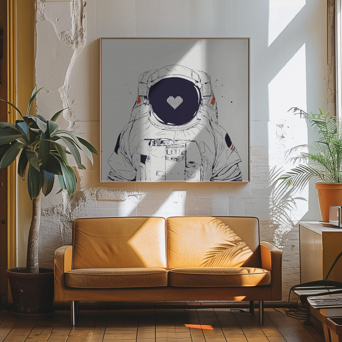 Astronaut love Square Canvas Art