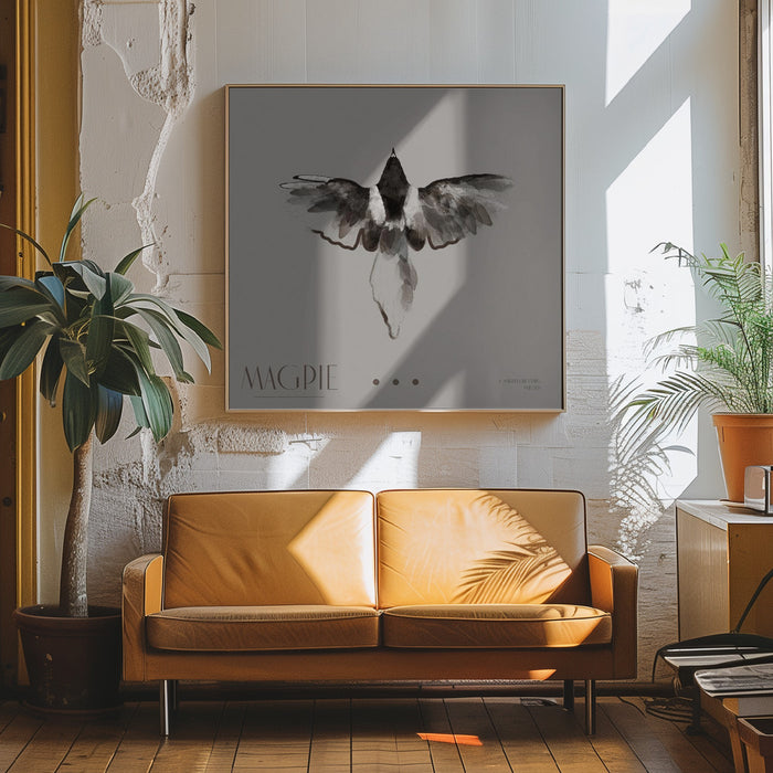 Magpie II Square Canvas Art Print