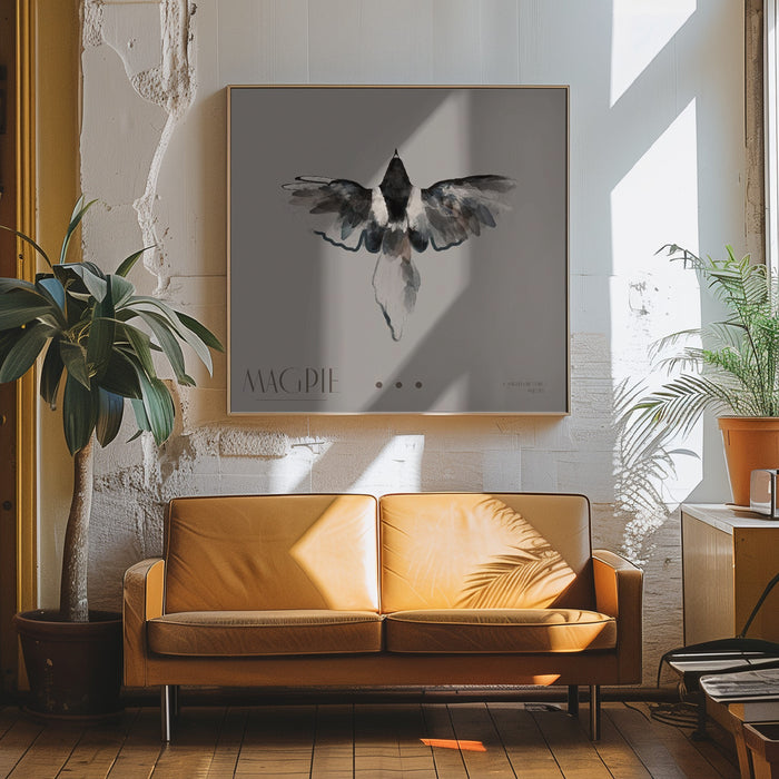 Magpie Square Canvas Art