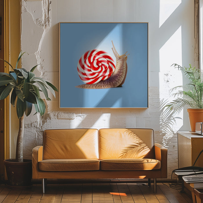 Snail Candy Square Canvas Art Print