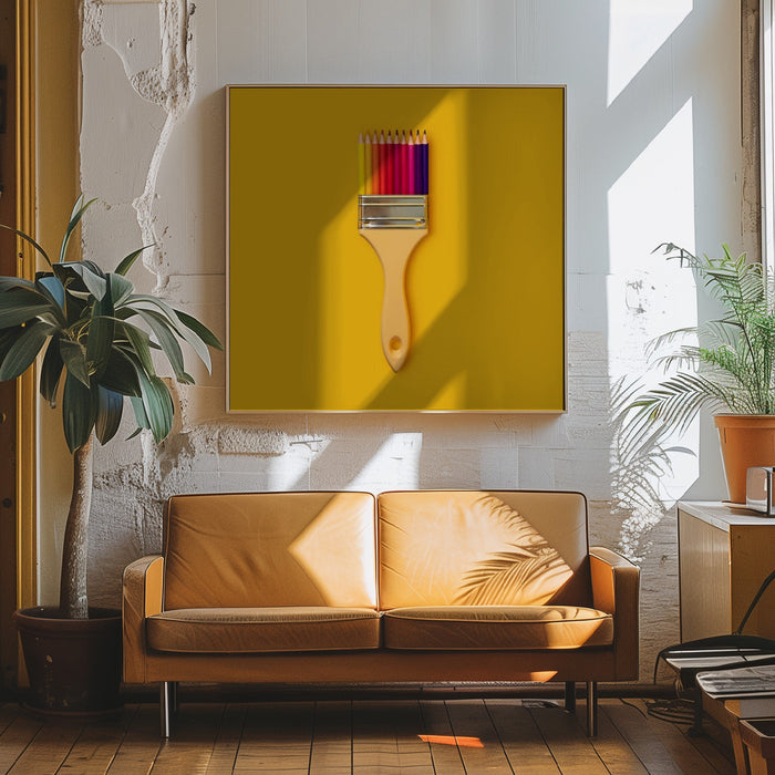 Creative Brush Square Canvas Art Print