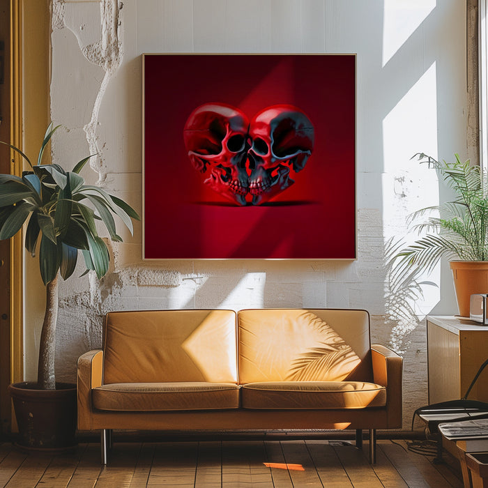 Death Love Square Canvas Art Print