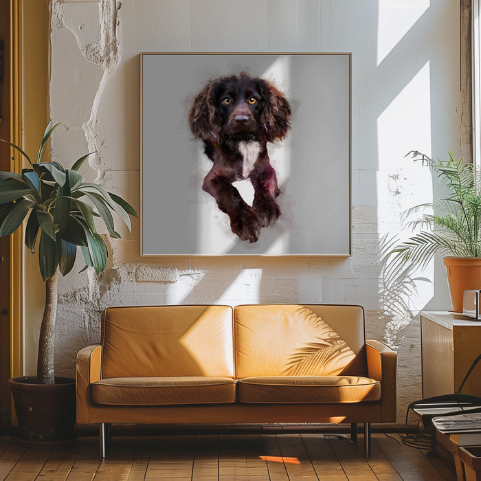 Baby Puppy Square Canvas Art Print