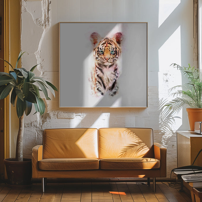 Baby Tiger Square Canvas Art Print