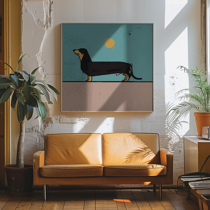 Dachshund Square Canvas Art Print