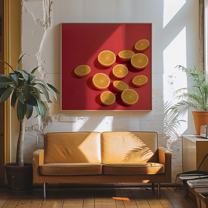 Naranjas Square Canvas Art Print