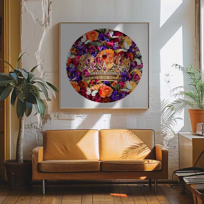 Destiny Blooms &amp; Crown Square Canvas Art Print