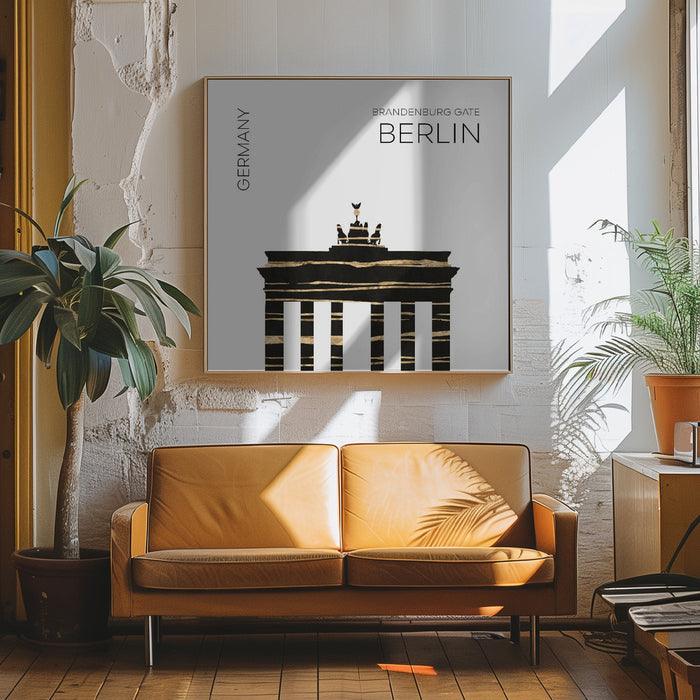 Urban Art BERLIN Brandenburg Gate Square Canvas Art Print