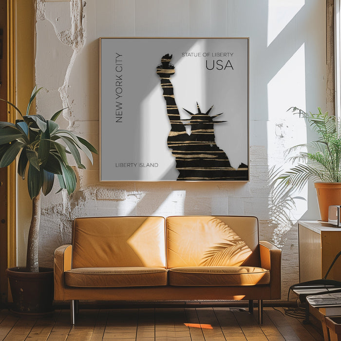 Urban Art NYC Statue of Liberty Square Canvas Art Print