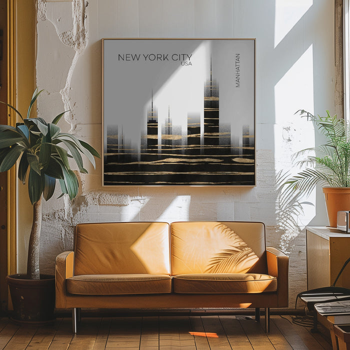 Urban Art NYC Skyline Square Canvas Art Print