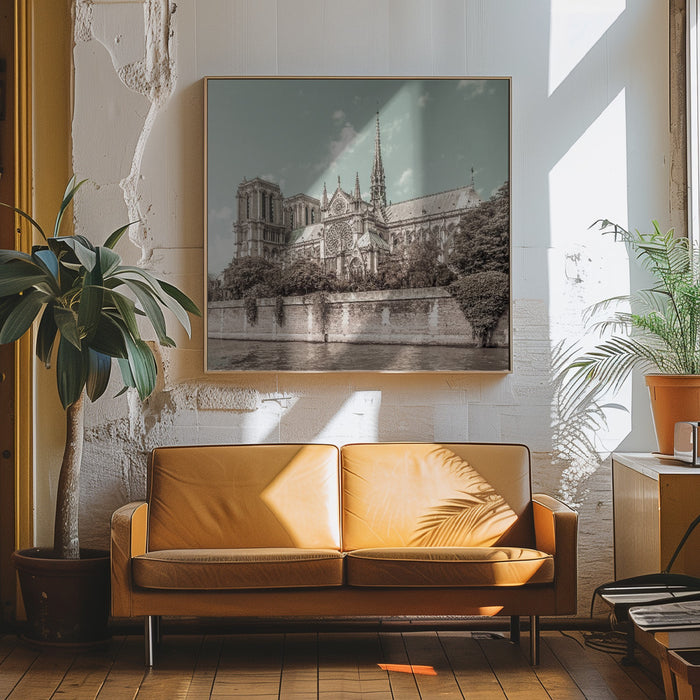 PARIS Cathedral Notre-Dame | urban vintage style Square Canvas Art