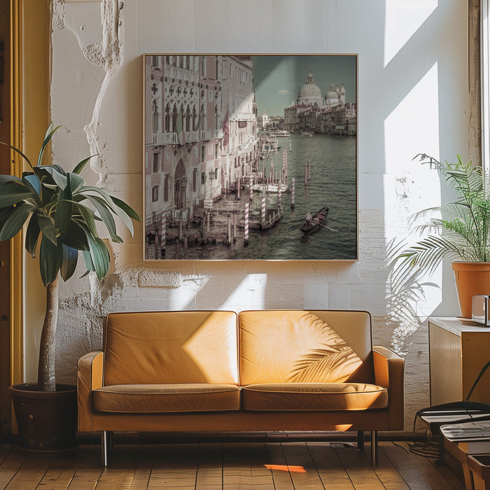 VENICE Canal Grande with Santa Maria della Salute | urban vintage style Square Canvas Art