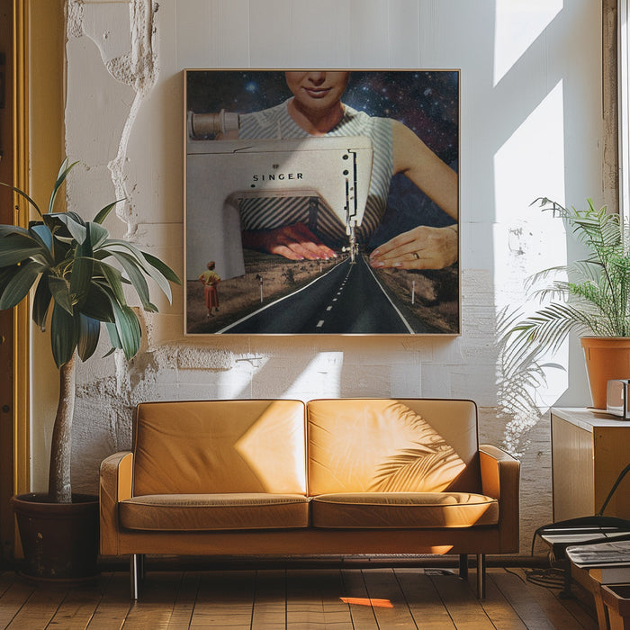 This Is How a Road Gets Made Square Canvas Art Print