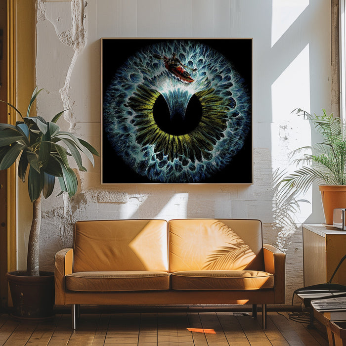 Lost In Your Eye Aquatic Square Canvas Art Print