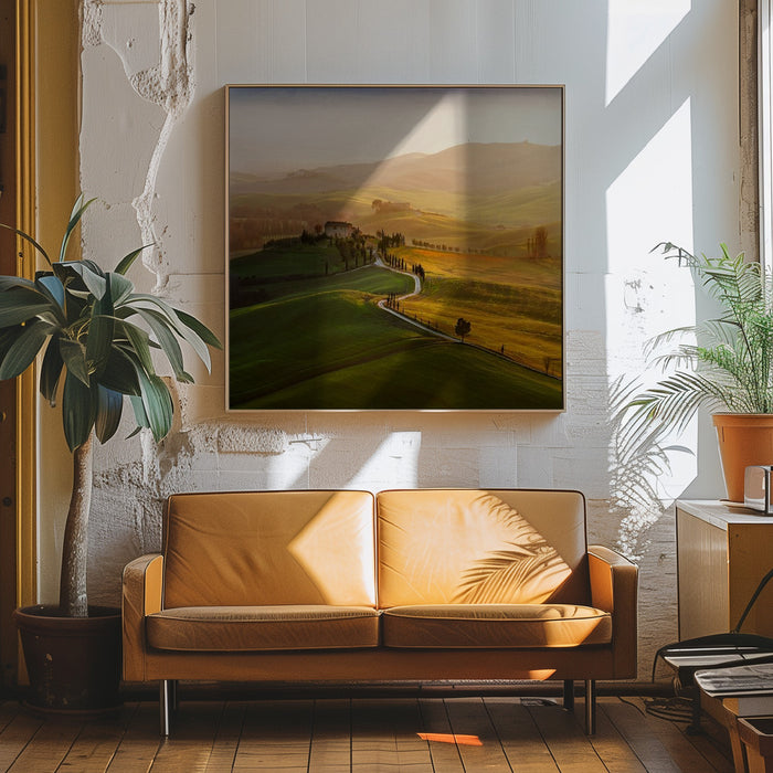 Val d\'Orcia Square Canvas Art Print