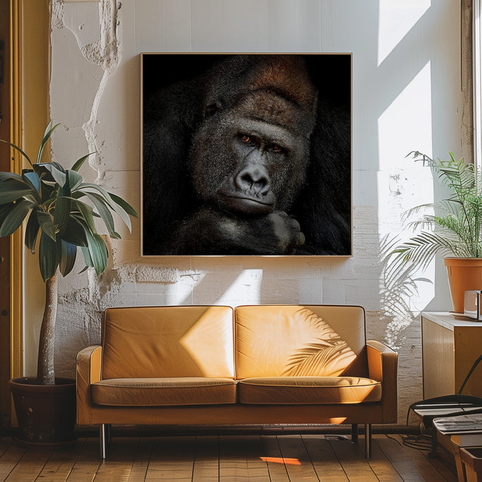 ONE MOMENT IN CONTACT Square Canvas Art Print