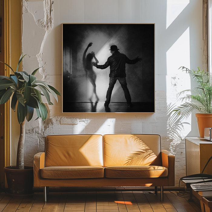 the invisible wall Square Canvas Art Print