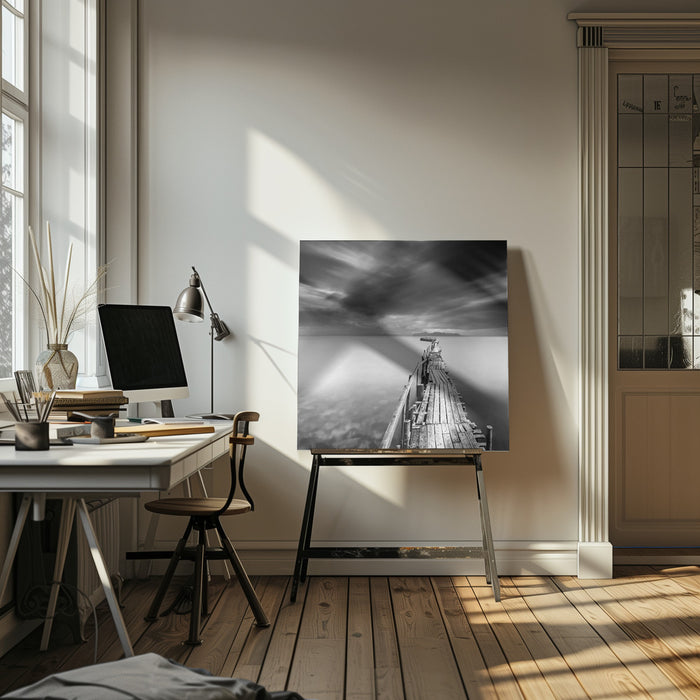 Long Pier Square Canvas Art Print