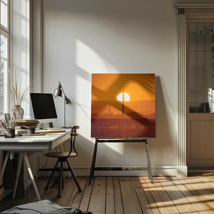 SunRise for a new morning Square Canvas Art