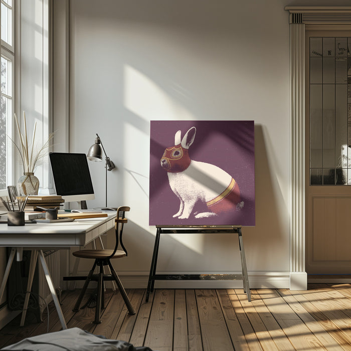 Lapin Catcheur Square Canvas Art