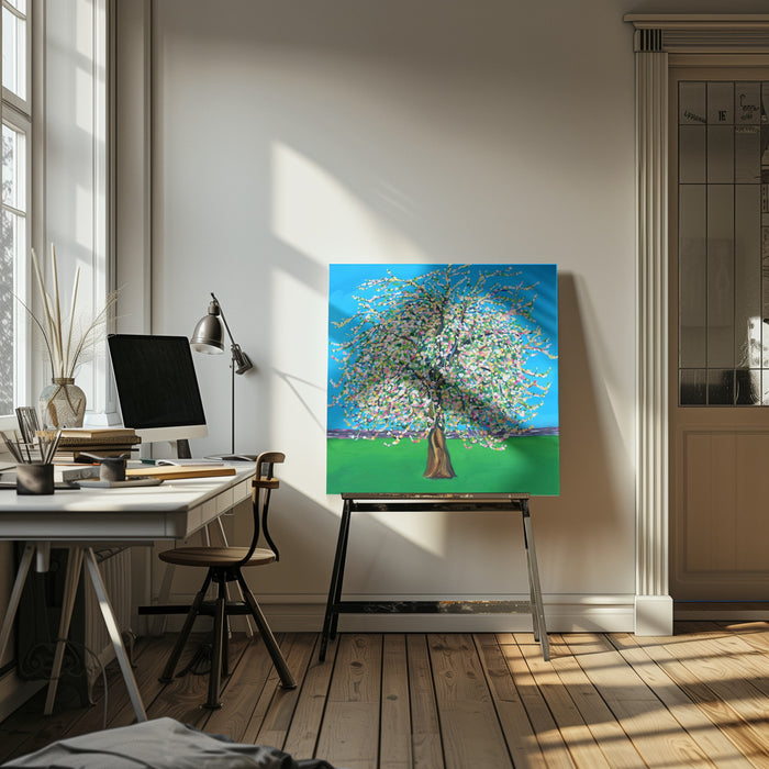 Apple Blossom Square Canvas Art Print