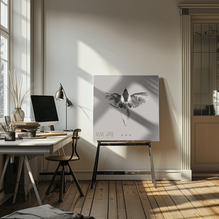 Magpie Square Canvas Art