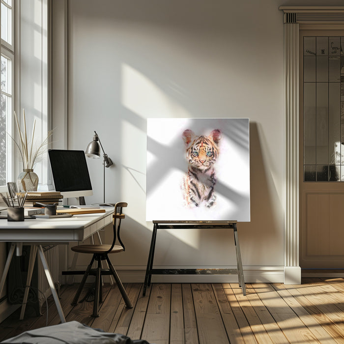 Baby Tiger Square Canvas Art Print