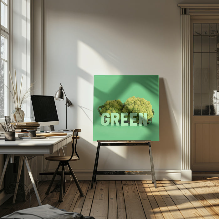 Green.1 Square Canvas Art Print