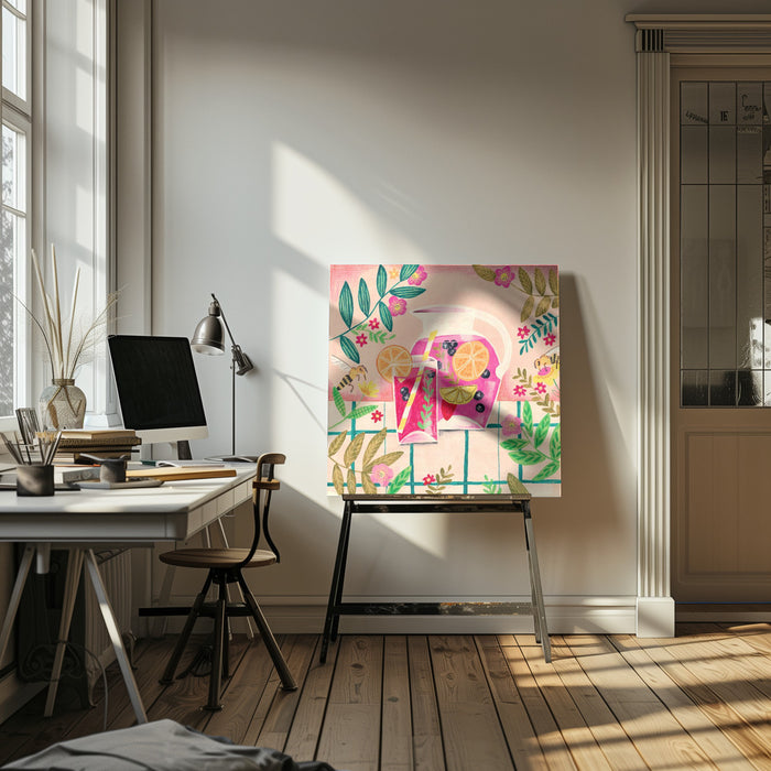 Sangria Summer Square Canvas Art Print