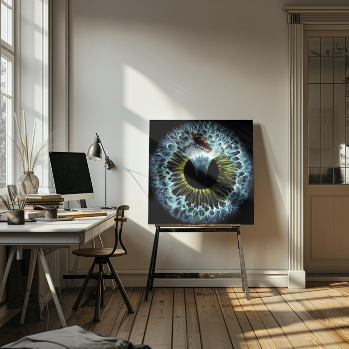 Lost In Your Eye Aquatic Square Canvas Art Print